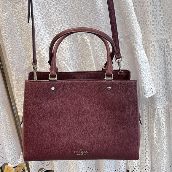 Kate Spade Leila Medium Triple Compartment Satchel 
Sherrywood - Picture 5 of 16